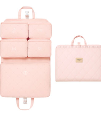 Hanging Packing Cube – Foldable Waterproof Travel Organizer for Suitcases and Backpacks, Expandable and Machine Washable (Pink)