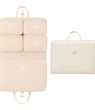 Hanging Packing Cube – Foldable Waterproof Travel Organizer for Suitcases and Backpacks, Expandable and Machine Washable (Cream White)